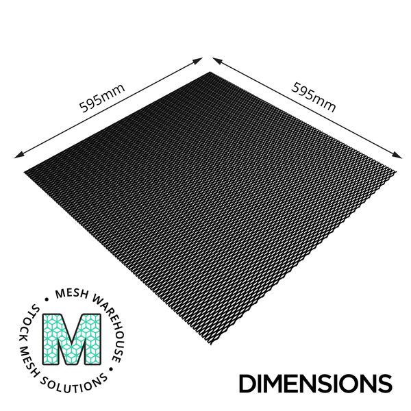 Zircon RB25 Mesh Ceiling Tile - Black - 595x595mm - Mesh Warehouse