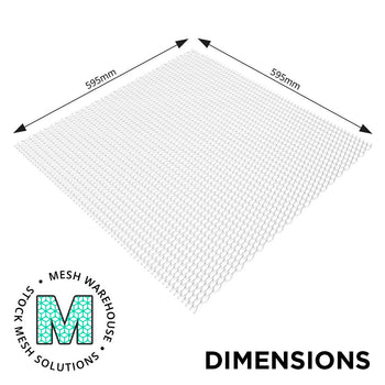 Zircon RB35 Mesh Ceiling Tile - White - 595x595mm