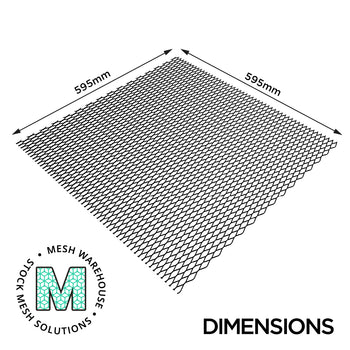 Zircon RB55 Mesh Ceiling Tile - Black - 595x595mm