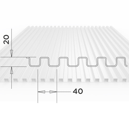 wellTEC SQ 20/20 - Profiled Sheet - Aluminium - 760x3000mm - Mesh ...
