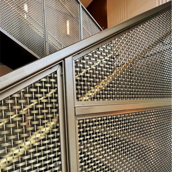 a close up of the sz-14 woven mesh in a balustrade 